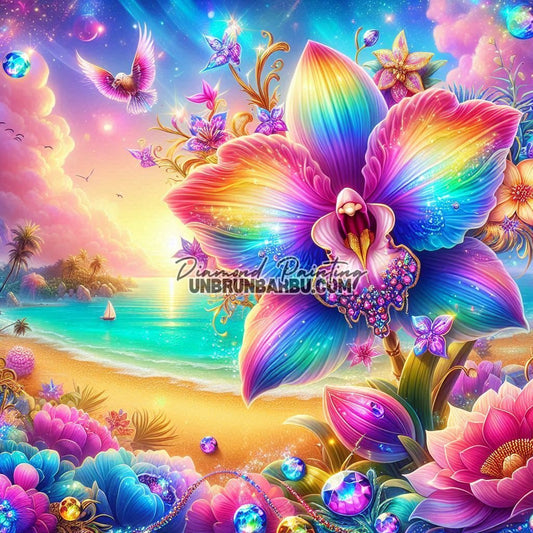 Orchidée des Rêves Lumineux (90cm x 90cm) - UnBrunBarbu