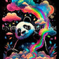 Panda Arc - en - ciel, Gardien des Nuages. (60cm × 75cm). - UnBrunBarbu