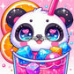 Panda Cocktail Une Nuit Tropicale (60cm x 60cm) - UnBrunBarbu