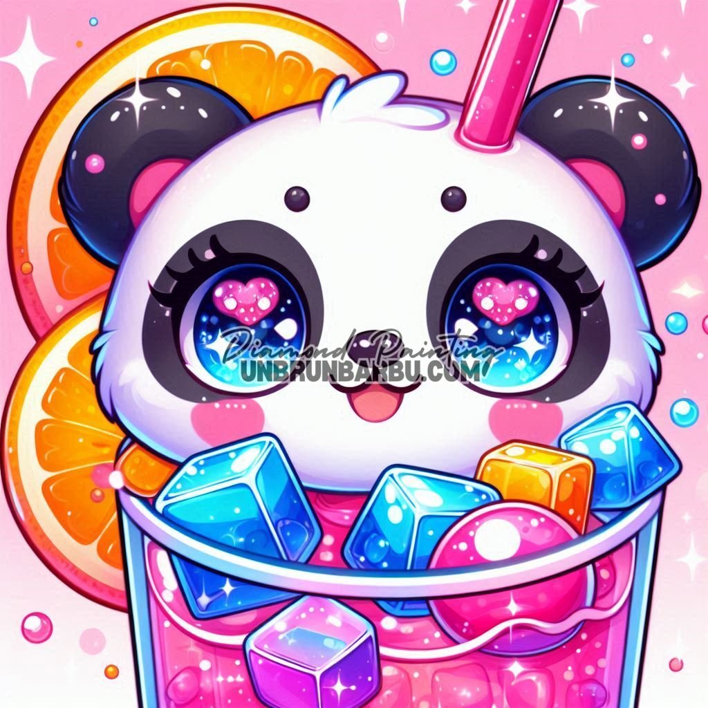 Panda Cocktail Une Nuit Tropicale (60cm x 60cm) - UnBrunBarbu