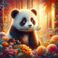 Panda du Jardin Enchanté (90cm x 90cm) - UnBrunBarbu
