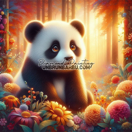 Panda du Jardin Enchanté (90cm x 90cm) - UnBrunBarbu