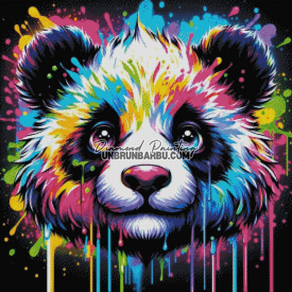 Panda Néon des Couleurs Sauvages (70cm x 70cm) - UnBrunBarbu