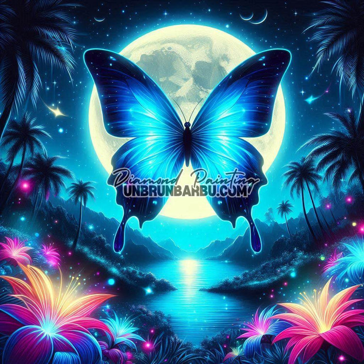 Papillon de Lune Évasion Nocturne (80cm x 80cm) - UnBrunBarbu