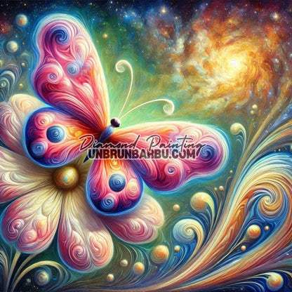 Papillon des Rêves Cosmiques (80cm x 80cm) - UnBrunBarbu