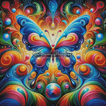 Papillon des Spirales Chromatiques (90cm x 90cm) - UnBrunBarbu