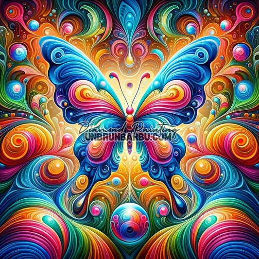 Papillon des Spirales Chromatiques (90cm x 90cm) - UnBrunBarbu