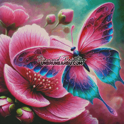 Papillon Fleur Magique (80cm x 80cm) - UnBrunBarbu