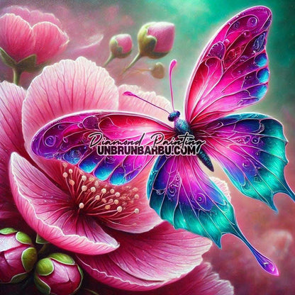 Papillon Fleur Magique (80cm x 80cm) - UnBrunBarbu