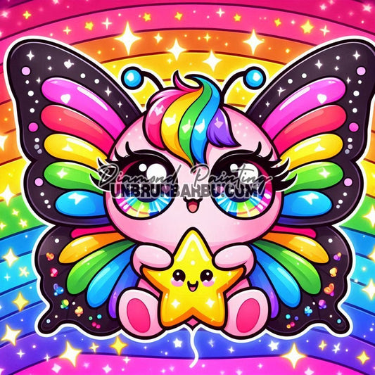 Papillon Magique de l’Arc - en - Ciel (50cm x 50cm) - UnBrunBarbu