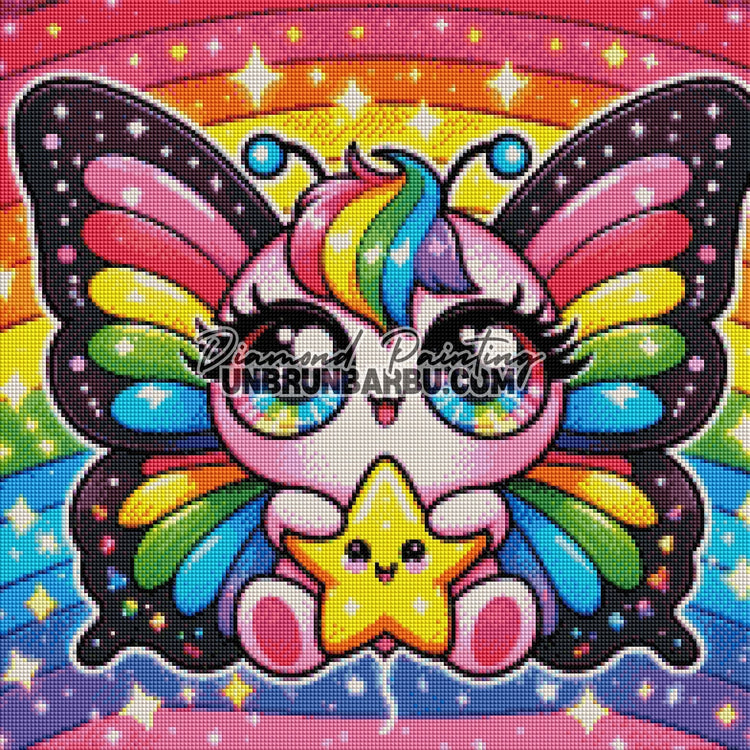 Papillon Magique de l’Arc - en - Ciel (50cm x 50cm) - UnBrunBarbu