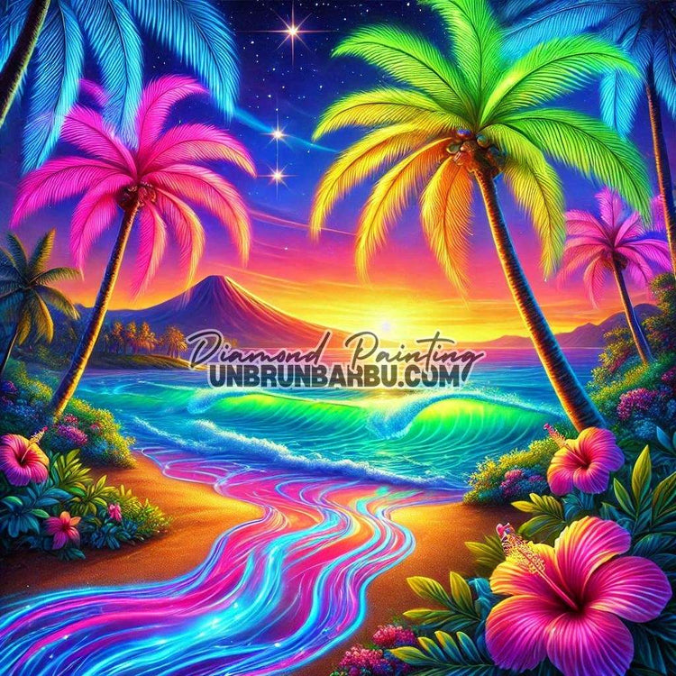 Paradis des Couleurs Oubliées (100cm x 100cm) - UnBrunBarbu