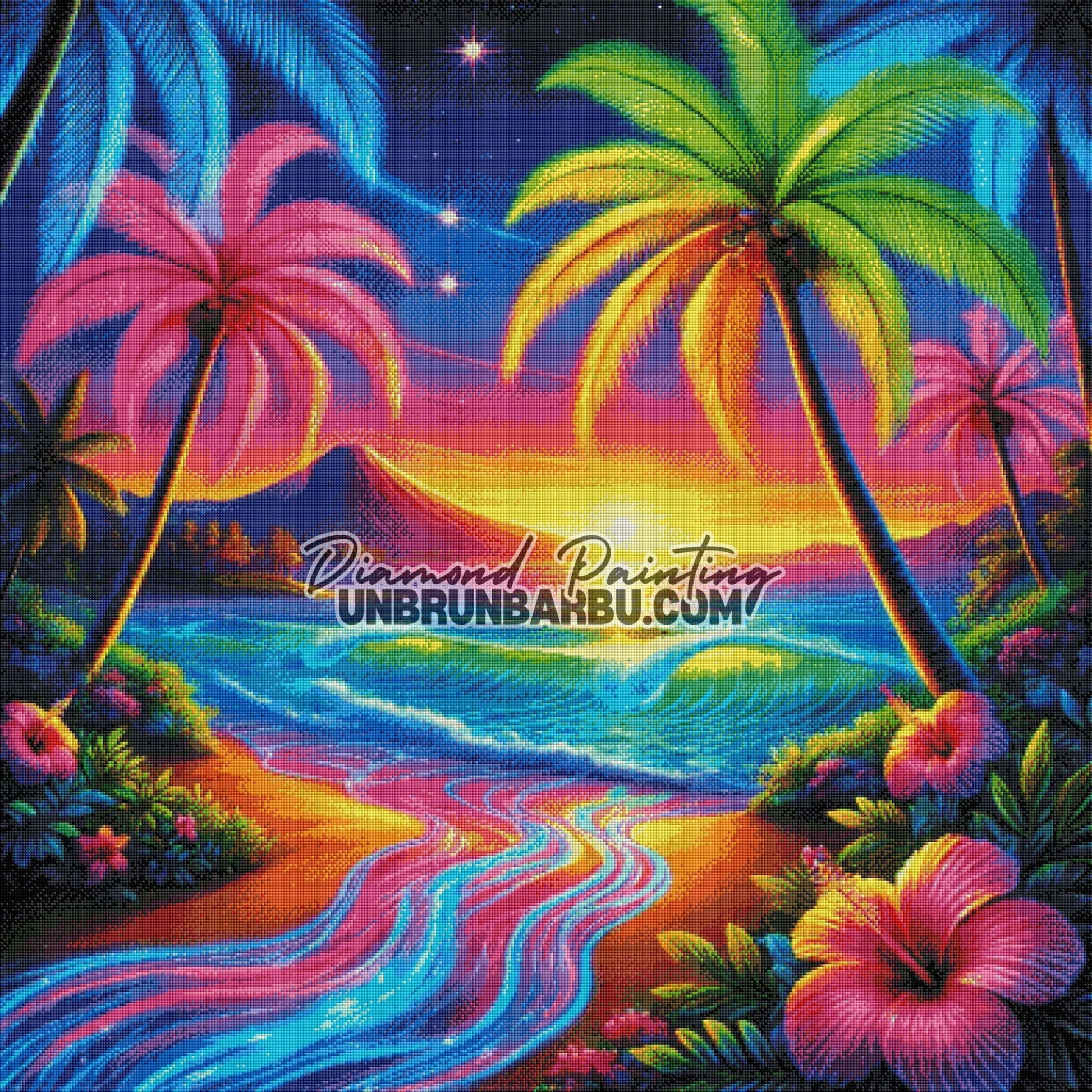 Paradis des Couleurs Oubliées (100cm x 100cm) - UnBrunBarbu