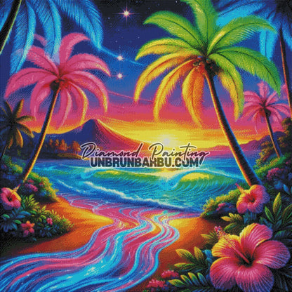 Paradis des Couleurs Oubliées (100cm x 100cm) - UnBrunBarbu