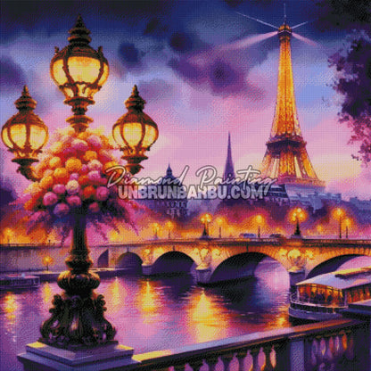 diamond painting paris ville des amoureux rendu diamante 100x100