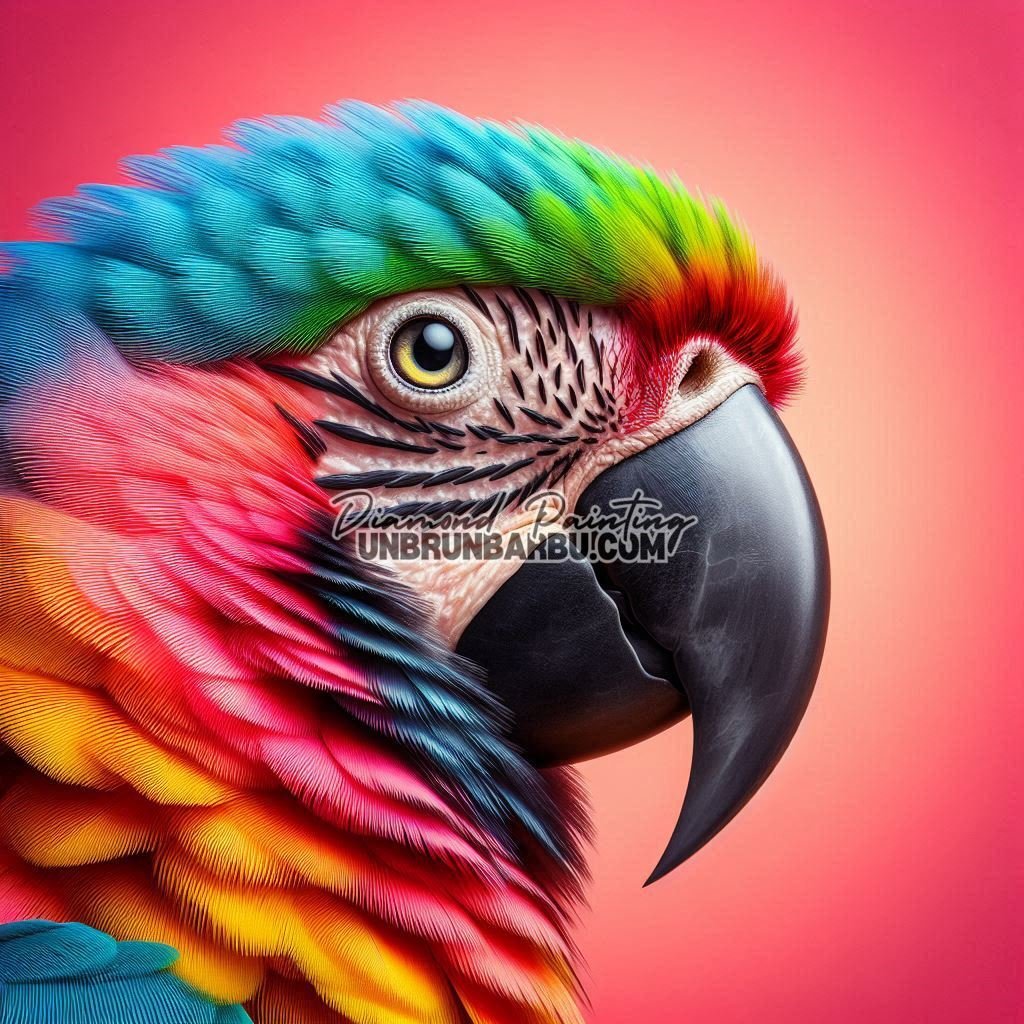 Perroquet des Couleurs Éternelles (80cm x 80cm) - UnBrunBarbu