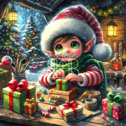 Petit Aide du Père Noël (120cm x 120cm) - UnBrunBarbu