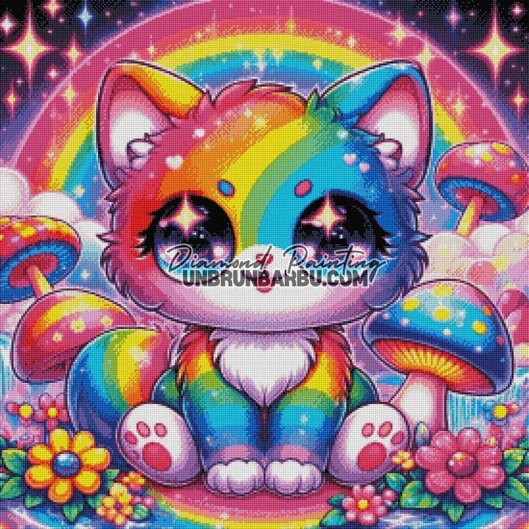 Petit Chaton des Merveilles (70cm x 70cm) - UnBrunBarbu