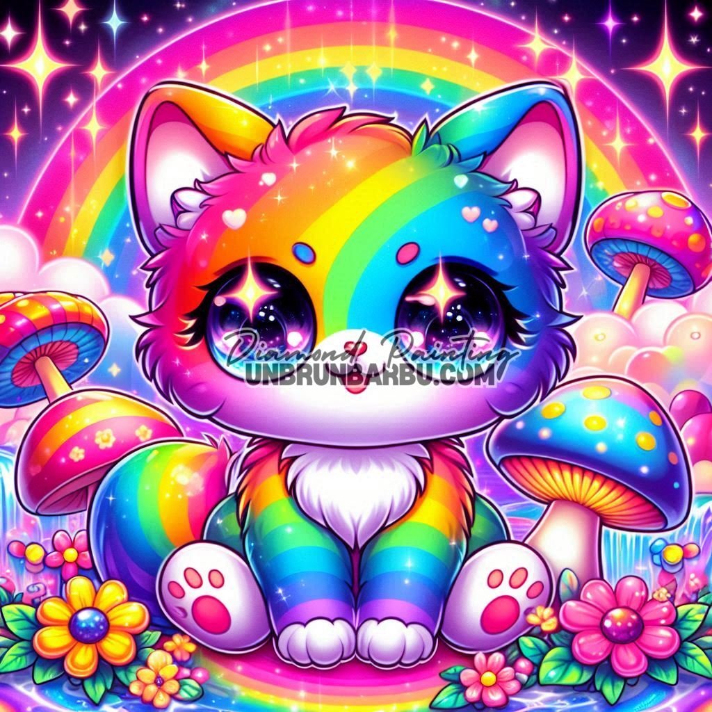 Petit Chaton des Merveilles (70cm x 70cm) - UnBrunBarbu