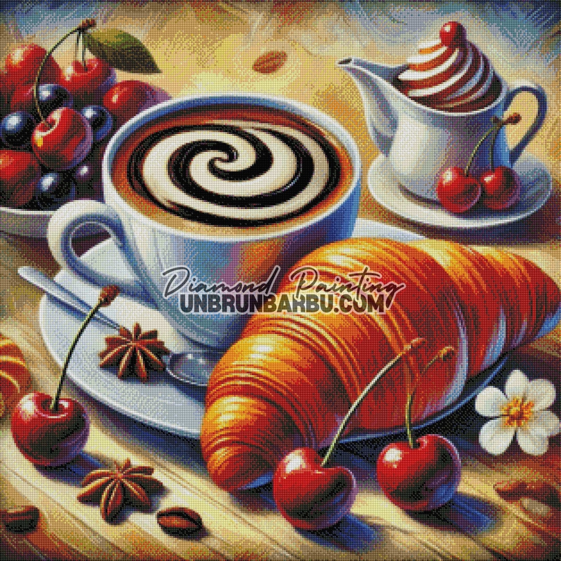Petit - Déjeuner au Pays des Délices (80cm x 80cm) - UnBrunBarbu