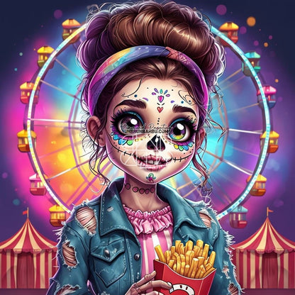 Petite Fille Squelette (100cm x 100cm) - UnBrunBarbu