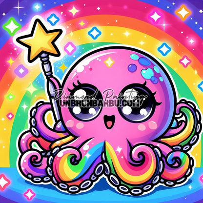 Pieuvre Magique de l’Arc - en - Ciel (50cm x 50cm) - UnBrunBarbu