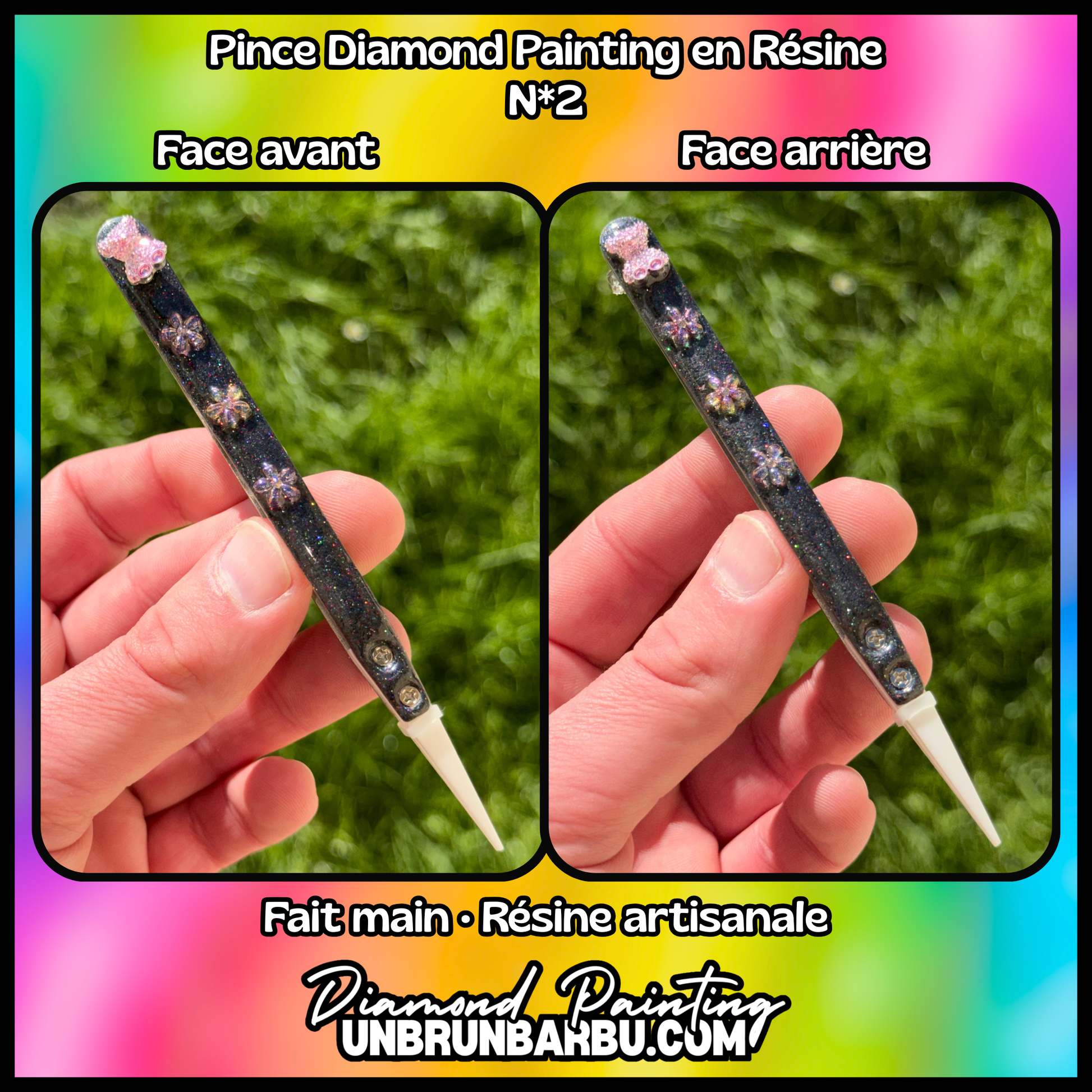 pince diamond painting artisanale n2 ourson rose photo