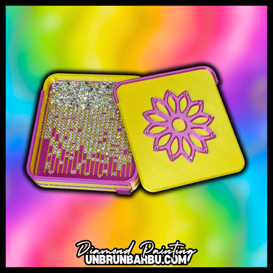 plateau 3d flower strass ouvert avec interieur strasse pour diamond painting