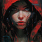 Pluie Rouge : Portrait Intemporel. (80cm x 100cm). - UnBrunBarbu
