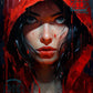 Pluie Rouge : Portrait Intemporel. (80cm x 100cm). - UnBrunBarbu
