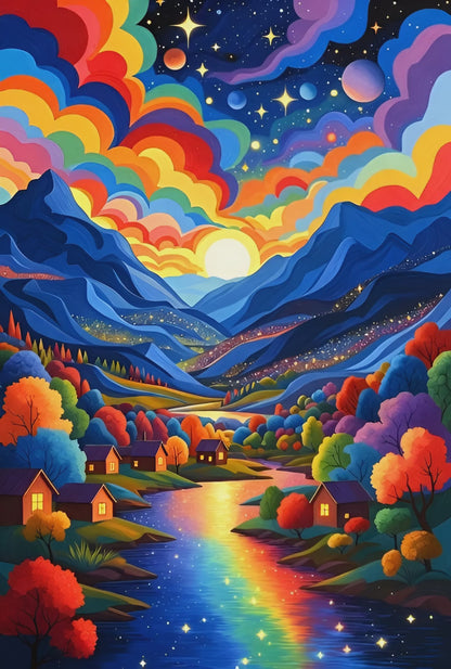 Diamond Painting - Vallée Arc-en-Ciel (60cm x 90cm)
