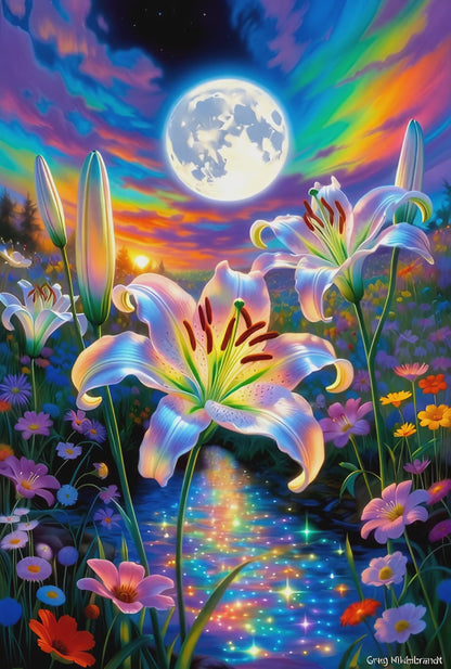 Diamond Painting - Éclats de Nuit Lys de Lumière (70cm x 105cm)