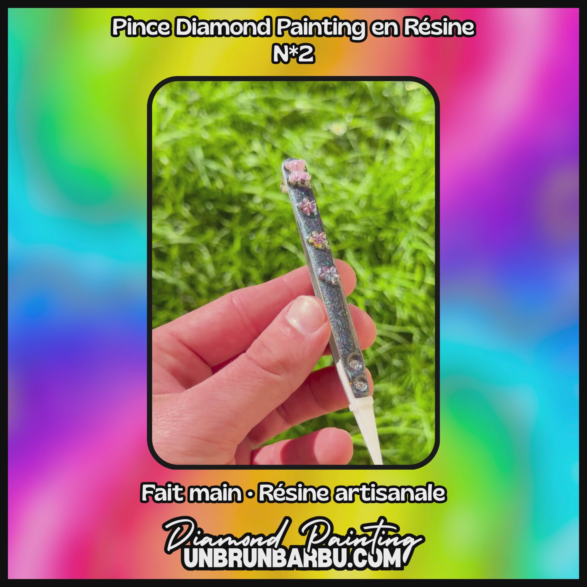 video pince diamond painting artisanale n2 ourson rose