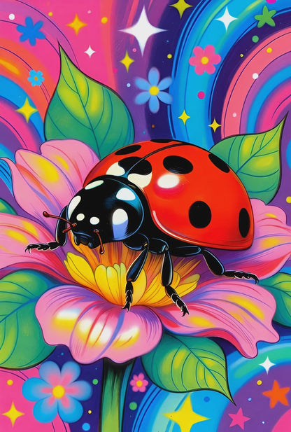 Diamond Painting – Chance Sur Fleur Coccinelle en Lumière (60cm x 90cm)