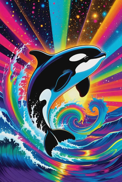 Diamond Painting - L'Orque des Galaxies Arc-en-Ciel (50cm x 75cm)