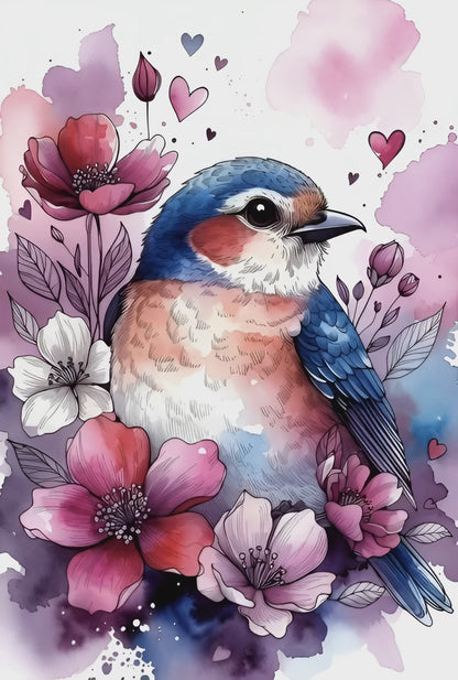 Diamond Painting - Oiseau Messager des Cœurs (60cm x 90cm)