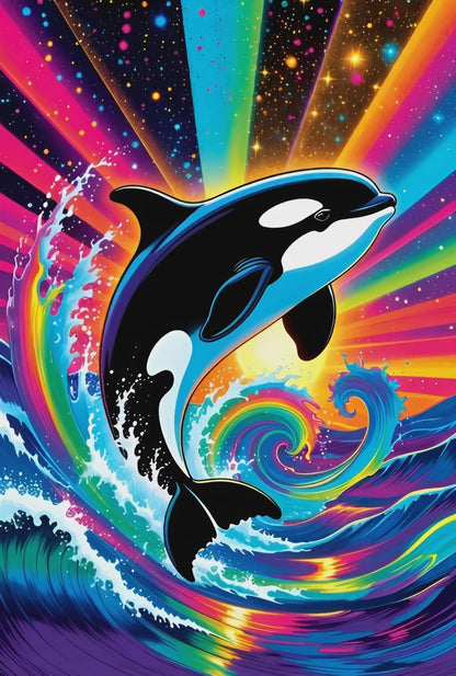 Diamond Painting - L'Orque des Galaxies Arc-en-Ciel (50cm x 75cm)