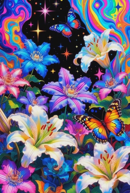 Diamond Painting - Jardin Cosmique aux Papillons (70cm x 105cm)