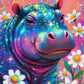 Diamond Painting - Hippopotame Rêve en Éclats (60cm x 90cm)