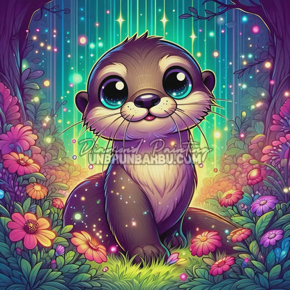 Diamond Painting - Loutre Poussière d'Étoiles (80cm x 80cm)