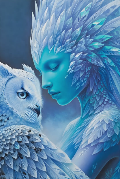 Diamond Painting - Dame de Givre et le Hibou Blanc (70cm x 105cm)