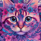 Diamond Painting - Chats Enchantés aux Fleurs Vibrantes (60cm x 90cm)