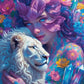Diamond Painting - Lionceau de Cristal et la Nymphe Violette (80cm x 120cm)