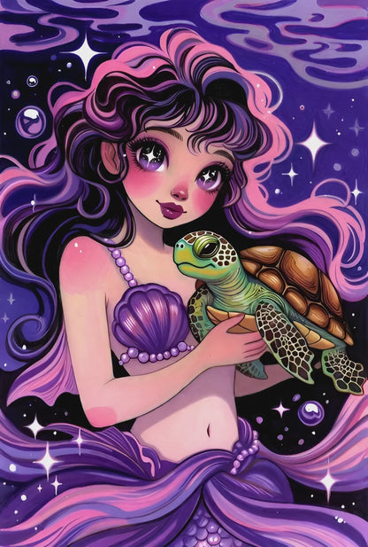 Diamond Painting - Luna et la Tortue des Étoiles (60cm x 90cm)