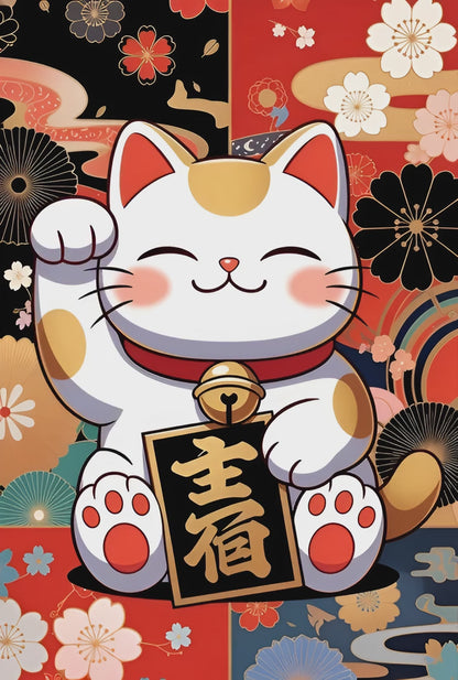 Diamond Painting - Chat Porte-Bonheur (50cm x 75cm)