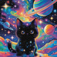 Diamond Painting - Chat Noir de la Voie Lactée (60cm x 90cm)