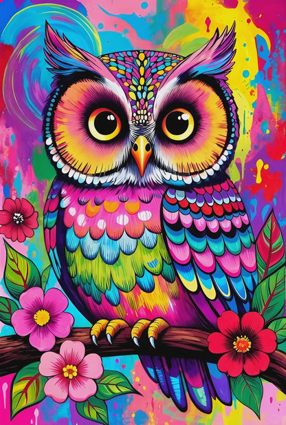 Diamond Painting - Hibou Fiesta Florale (50cm x 75cm)
