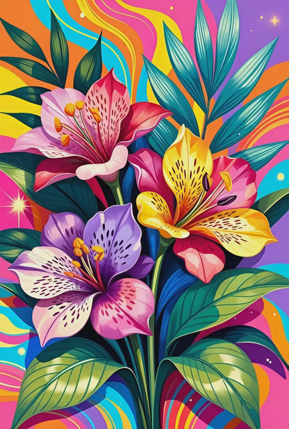 Diamond Painting - Bouquet de Lys Pop (60cm x 90cm)