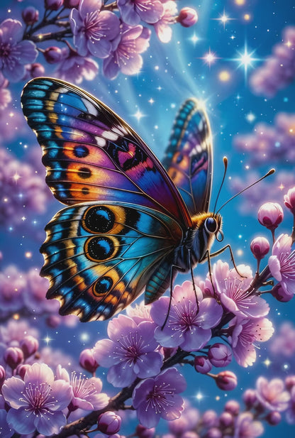 Diamond Painting - Papillon Bijou Céleste des Cerisiers (60cm x 90cm)