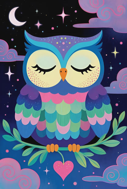 Diamond Painting -Oiseau Veilleur d’Étoiles (50cm x 75cm)